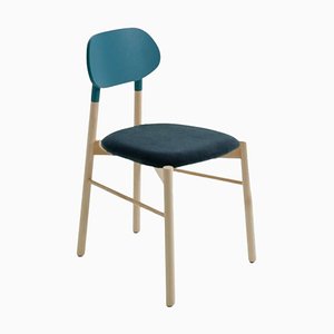 Bokken Beech & Aquamarine Ottanio Natural Upholstered Chair by Colé Italia