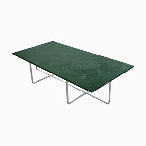 Large Green Indio Marble and Steel Ninety Coffee Table by Ox Denmarq