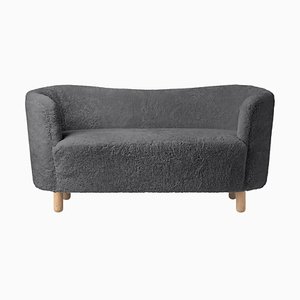 Anthracite Sheepskin and Natural Oak Mingle Sofa from by Lassen