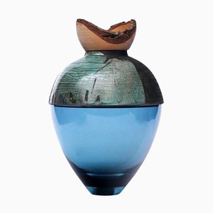 Blue and Turquoise Butterfly Stacking Vessel by Pia Wüstenberg