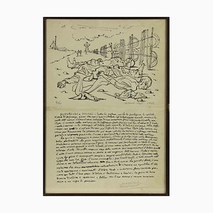 Corrado Cagli, Suffering and Pain, Original Lithograph, 1945, Framed