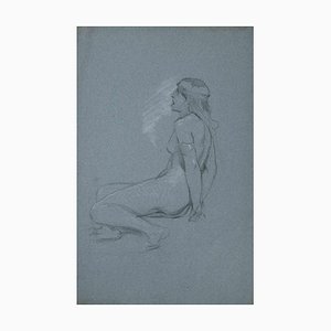 Alexandre Bida, Desnudo de mujer, Dibujo original, Mediados del siglo XIX