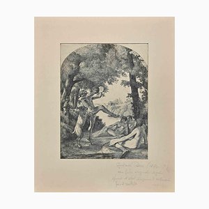 Gustave Pierre, Garten, Originale Radierung, Frühes 20. Jh.