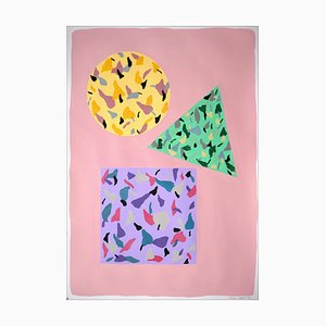 Natalia Roman, Square, Circle and Triangle, 2022, acrilico su carta da acquerello