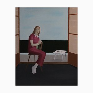 Natia Sapanadze, Eternal Sitting, 2022, Öl auf Leinwand