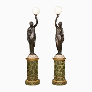 Bronze Table Lamps, 1930s, Set of 2