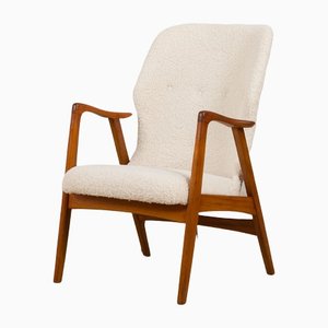 Danish Easy Chair in Thick Boucle Fabric, 1960s
