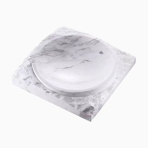 Raw Honed White Marble Bowl by Pacific Compagnie Collection
