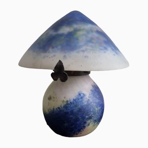 French Glass Mushroom Table Lamp