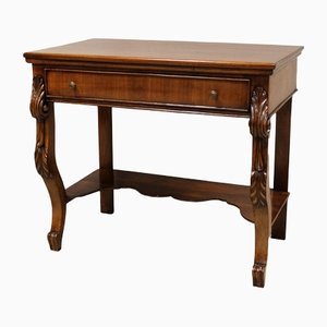 19th Century Louis Philippe Console Writing Desk in Walnut, Italy