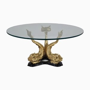 Bronze Dolphin Coffee Table from Maison Charles, France, 1960s