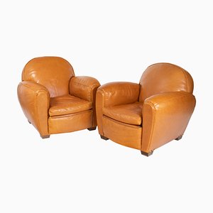 Vintage Leather Club Chairs, 1960s