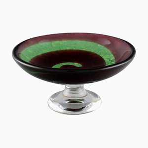 Bowl or Compote in Mouth-Blown Art Glass by Göran Wäff for Kosta Boda