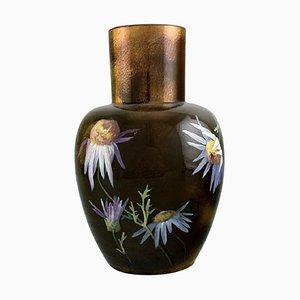 Antike Vase aus glasierter Keramik von Clément Massier für Golfe Juan, spätes 19. Jh