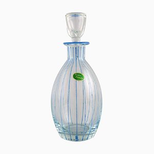 Swedish Design Hand-Painted Mouth-Blown Art Glass Åfors Carafe, 1960s