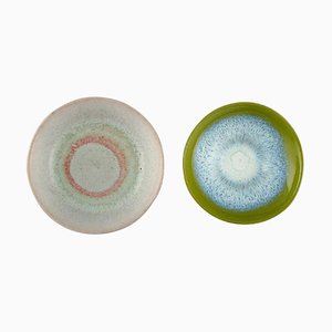 Miniatur glasierte Keramikschalen von Gunnar Nylund für Rörstrand, 2er Set