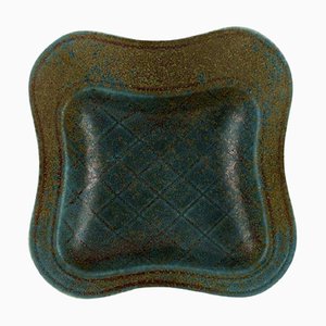 Glazed Ceramic Bowl with Checkered Pattern by Gunnar Nylund for Rörstrand