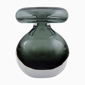 Gray and Clear Art Glass Vase by Nanny Still for Riihimäen Lasi