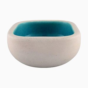 French Turquoise Glazed Stoneware Bowl from Keramos Sèvres