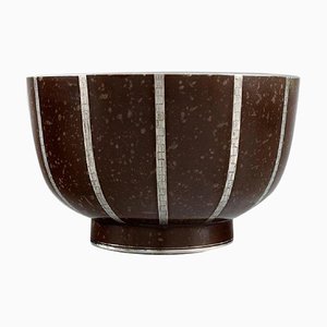Art Deco Glazed Ceramic Argenta Bowl by Wilhelm Koke for Gustavsberg
