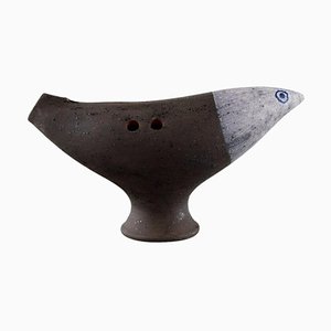 Glazed Stoneware Flute Shaped Like a Bird by Thomas Hellström for Nittsjö