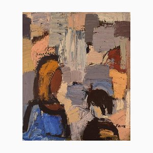 Gösta Falck, Composición abstracta, años 60, Suecia, óleo sobre lienzo