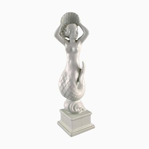 Figura de sirena Blanc De Chine Art Déco de Harald Salomon para Rörstrand