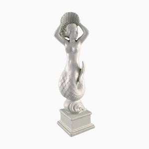 Figurine de Sirène Art Déco Blanc de Chine par Harald Salomon pour Rörstrand