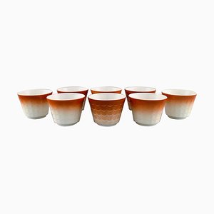 Art Deco Glazed Porcelain Herb Pots by Wilhelm Kåge for Gustavsberg, Set of 8