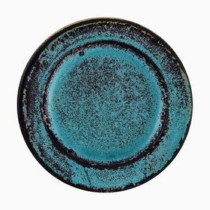 Danish Glazed Stoneware Round Dish by Svend Hammershøi for Kähler