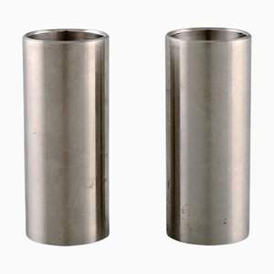 Stainless Steel Cylinda Line Salt and Pepper Set by Arne Jacobsen for Stelton, Set of 2