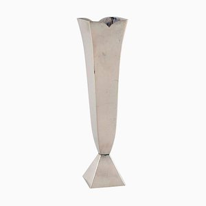 Slim Modernist German Silver Vase from WMF Württemberg Metalware Factory