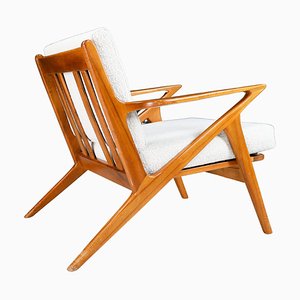 Dänischer Z Sessel aus New Bouclé Wollstoff von Poul Jensen für Selig, 1960er