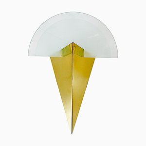 Deutsche Dreieck Eisglas Wandleuchte von Sölken, 1960er