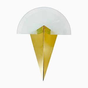 German Triangle Ice Glass Sconce from Sölken, 1960s