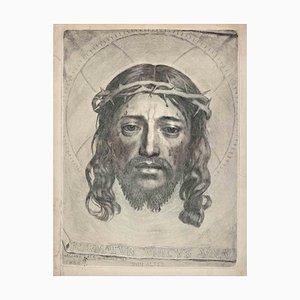 Nach Claude Mellan, Jesus Christ, Original Radierung, 18. Jh