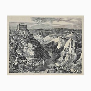Landscape, Original Etching, Early 20th-Century