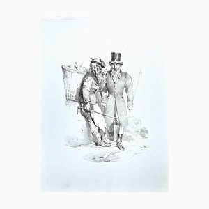 Acquaforte originale, The Gentleman and the Wayfarer, fine XIX secolo