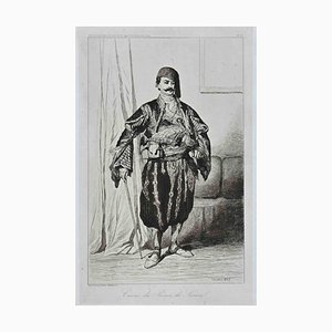 Theodore Valerio, Cavas du Prince de Serviel, Original Etching, 1855