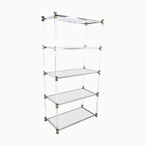 Vintage Etagere in Brass and Acrylic Glass, 1970s