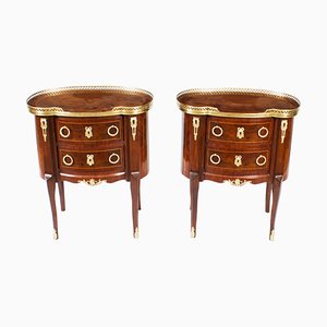 Late 20th Century French Louis Revival Walnut Side Tables, Set of 2