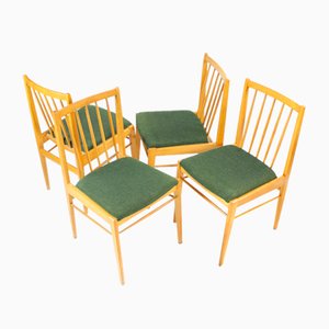 Czechoslovakian Blond Dining Chairs from Drevospoj, 1960s, Set of 4