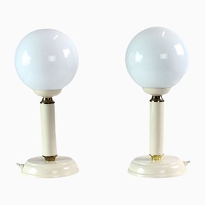 Czechoslovakian Lamps in Opaline Glass, 1970s, Set of 2