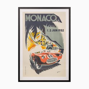 Vintage Original Monaco Racing Poster von B. Minna, 1952