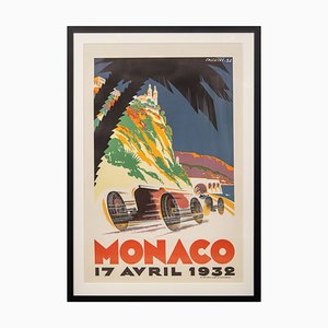 Vintage Original Monaco Racing Poster in Falcucci, 1932