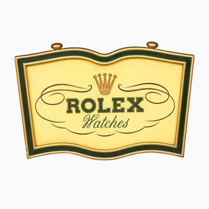 Caja de luz publicitaria Rolex vintage iluminada, 1950