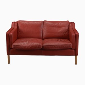 Danish Two Seater Eva Sofa in Red Leather by Stouby