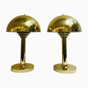 Lampes de Bureau Sputnik Pils en Laiton, Italie, 1980s, Set de 2