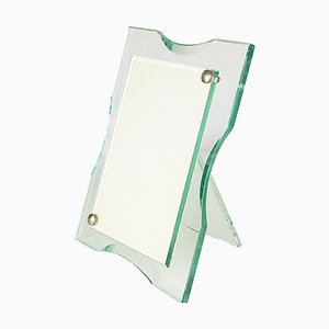 Italian Picture Frame in Cut Glass and Metal, 1950s