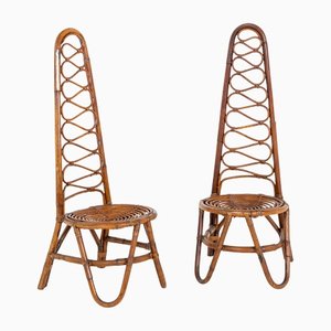 Italian Rattan Chairs, 1960s, Set of 2